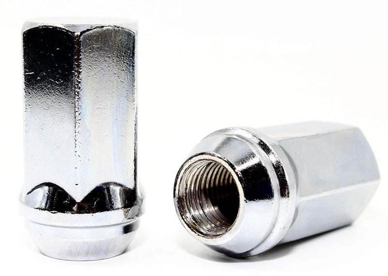 Veritek Performance مجموعة من 24 صمولة لوقا مزدوجة من كروم فيريتيك 14x1.5mm 1.75 بوصة 45mm الطول الكلي 7/8 22mm سداسي لسيارات كاديلاك شيفروليه دودج جي إم سي نيسان رام تويوتا لجنوط سيارات الدفع الرباعي المخصصة - Image 4
